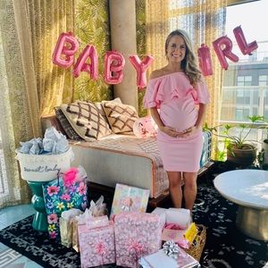 Pink maternity dress